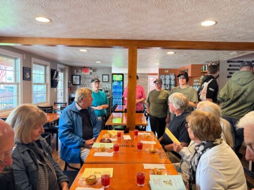 Guests enjoying a four-course tasting at Cattle Dog Coffee Roasters by a World Food Championships chef on a Crystal River food tour