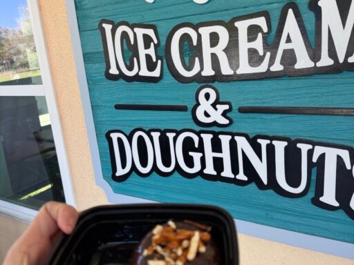 Chocolate Crunch donut, one of Guyer’s top-selling donuts, featured on a Crystal River food tour